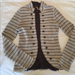 Free people gray striped wool sweater xs